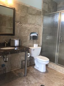 Tile showers and clean restrooms